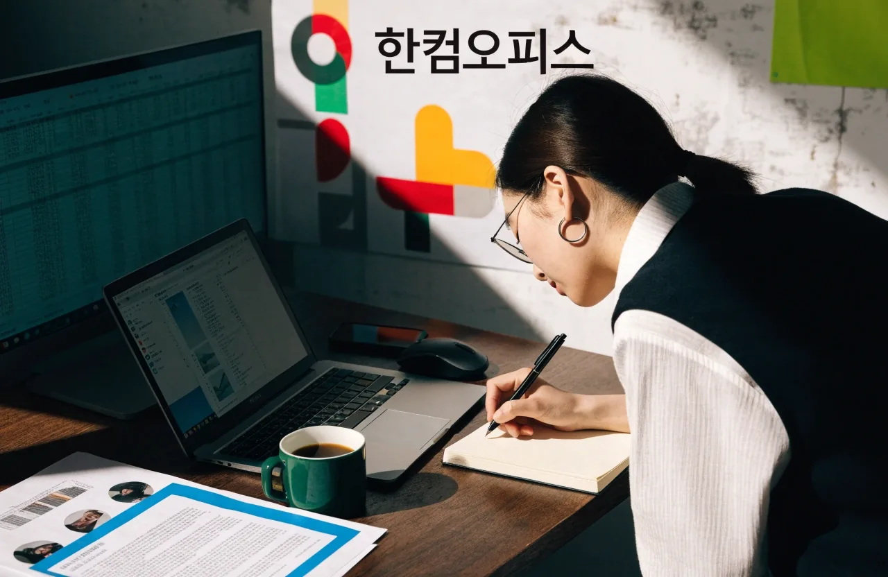 연간 예산과 모듈 구성을 검토하는 사무실 담당자